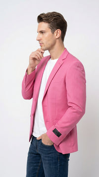 Men’s Hot Pink Fuchsia Sport Coat, Fashion Dinner Jacket and Dress Casual Blazer