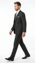 Men’s Black Bold Pinstripe 1920s Suit with Vest and Pants – Vintage Gangster Style Outfit