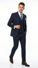 Men’s Navy Gangster Pinstripe Suit with 2 Button Jacket, Double Breasted Vest and Pants