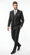 Men’s Black Bold Pinstripe 1920s Suit with Vest and Pants – Vintage Gangster Style Outfit