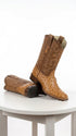 Men’s Los Altos Brown Ostrich Skin Wide Square Toe Boots, Exotic Western Cowboy Dress Boots