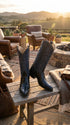 Men’s Red Eel Cowboy Boots with Pointed Toe, Original Leather Western Dress Boots