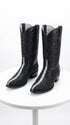 Los Altos Men's Black Stingray with Full Rowstone Finish Snip Toe Boots