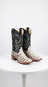Natural Python Square Toe Boots