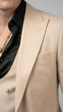 Mens Light Beige Western 3-Piece Suit – Cowboy Tuxedo with Shawl Lapel