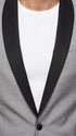 Men’s Light Grey Dinner Jacket with Black Shawl Lapel, Formal Tuxedo Evening Blazer