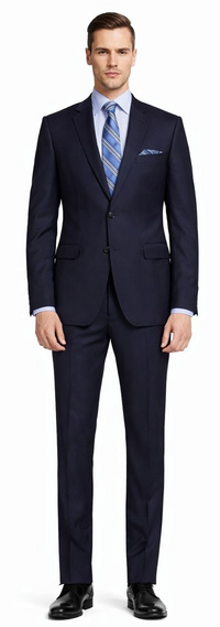 Mantoni 2-Button Slim or Modern Fit in 3-Blue Navy Fabrics