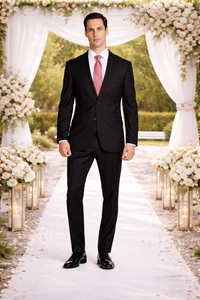 Mantoni Black or Gray 2-Button Slim or Modern Fit Suit