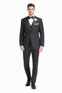 Mens Tiglio Black Tuxedo – Classic Formal Dinner Suit for Wedding, Prom and Black Tie Events