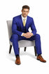 Mens Mantoni French Blue Suit – Stylish Blue Suit for Wedding, Business and Formal Wear