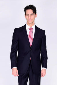Tiglio Suit - Wool Suit - Business Suit Black Suit - Modern Fit 2 Buttons Style