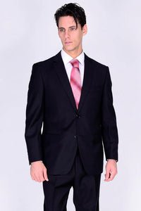 Tiglio Suit - Wool Suit - Business Suit Black Suit - Modern Fit 2 Buttons Style
