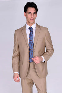 Tiglio Suit - Wool Suit - Business Suit Black Suit - Modern Fit 2 Buttons Style