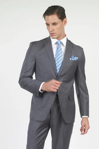 Tiglio Suit - Wool Suit - Business Suit Black Suit - Modern Fit 2 Buttons Style