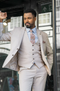 Mens Beige Stone Two-Button Blazer – Classic Tailored Smart Casual Jacket