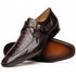 Marco Di Milano Men's Brown Caiman Lizard Derby Shoes Toluca