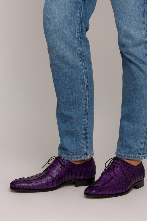 Marco Di Milano Cancun Purple Caiman Crocodile Derby