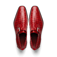 Marco Di Milano Mens Red Caiman Gator Dress Shoes Rovigo