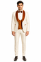 Marco Lorenzo Premium Paisley Burnt Orange Velvet 4pc Suit W/ Matching Bowtie