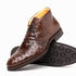 Zelli Marco Brown Chukka Boots in Genuine Ostrich Quill Leather