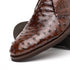 Zelli Marco Brown Chukka Boots in Genuine Ostrich Quill Leather
