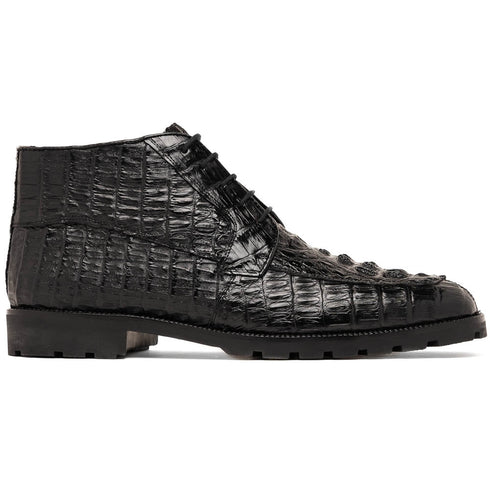 Marco Di Milano Martinelli Caiman Crocodile Chukka Boots Black