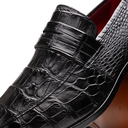 Marco Di Milano Matteo Black Alligator Penny Loafer