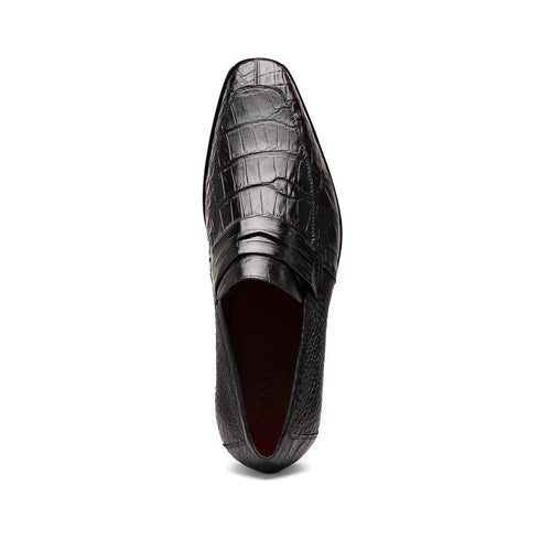 Marco Di Milano Matteo Black Alligator Penny Loafer