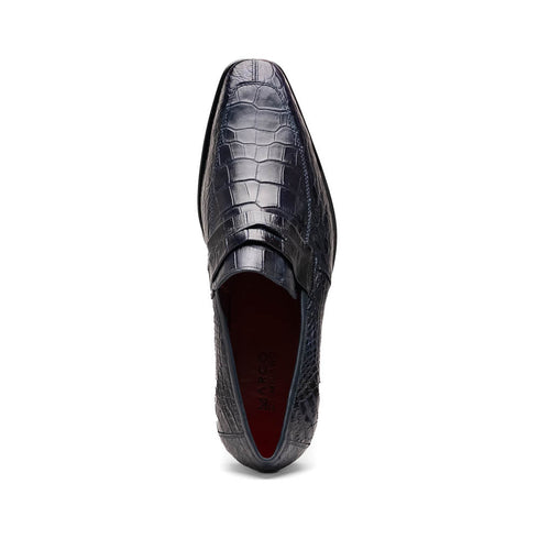 Marco Di Milano Matteo Navy Alligator Penny Loafer