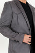 Mens Charcoal Faux Suede Blazer Jacket – Double Button Smart Casual Sport Coat