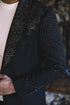Men’s Black Sparkle Rhinestone Blazer – Slim Fit Double Button Coat