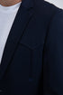 Men’s Navy Western Cowboy Blazer – Double Button Dress Coat