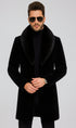 Men Long Faux Fur Coat Black