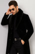 Men Long Faux Fur Coat Black