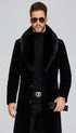 Men Long Faux Fur Coat Black