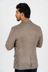 Men’s Mink Faux Suede Blazer with Double-Breasted Buttons