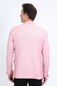 Men’s Pink Sport Coat – Modern Fit Stretch Blazer for Evening Wear