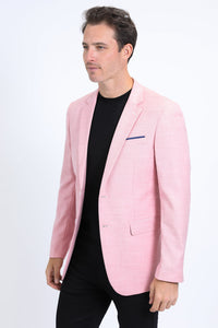 Men’s Pink Sport Coat – Modern Fit Stretch Blazer for Evening Wear