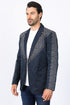 Men’s Navy Fashion Blazer with Embroidery – Smart Casual Dress Jacket