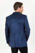Double Button Suede Western Blazer Navy
