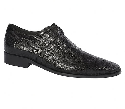 Men’s Black Genuine Full Crocodile Leather Lace-Up Dress Shoes
