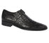 Men’s Black Genuine Full Crocodile Leather Lace-Up Dress Shoes