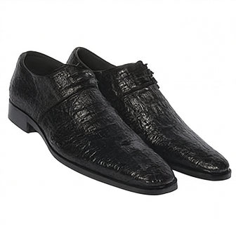 Men’s Black Genuine Full Crocodile Leather Lace-Up Dress Shoes