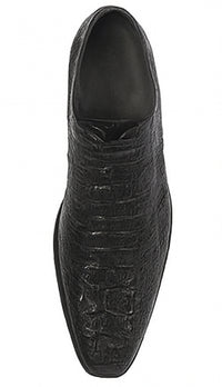 Men’s Black Genuine Full Crocodile Leather Lace-Up Dress Shoes