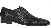 Men’s Black Genuine Full Crocodile Leather Lace-Up Dress Shoes