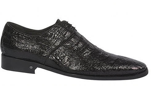 Men’s Black Genuine Full Crocodile Leather Lace-Up Dress Shoes