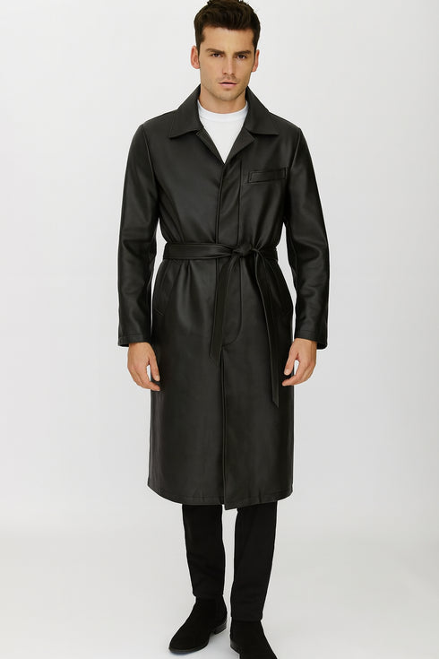 men-s-black-pu-belted-trench-coat