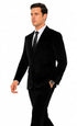 Men’s Black Velvet Peak Lapel Suit – 2-Piece Skinny Fit Luxury Formalwear by Tazzio