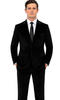 Men’s Black Velvet Peak Lapel Suit – 2-Piece Skinny Fit Luxury Formalwear by Tazzio