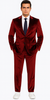 Tazzio Men’s Burgundy Velvet Blazer Suit – 2-Piece Skinny Fit Dress Set